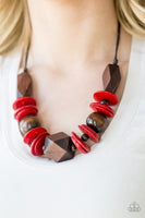 Pacific Paradise - Red Necklace Paparazzi