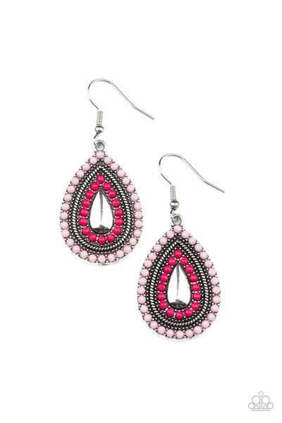 Beaded Bonanza - Pink Earrings Paparazzi