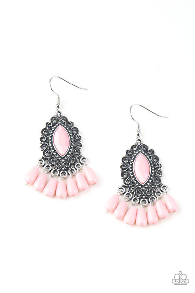 Private Villa - Pink Earrings Paparazzi