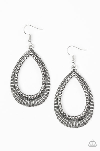 Right As REIGN - Silver Earrings Paparazzi