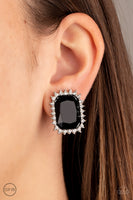 Insta Famous - Black Clip On Earrings Paparazzi