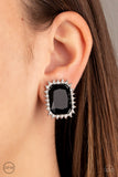 Insta Famous - Black Clip On Earrings Paparazzi