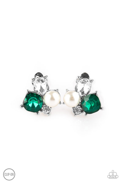 Highly High-Class - Green Clip-On Earring Paparazzi