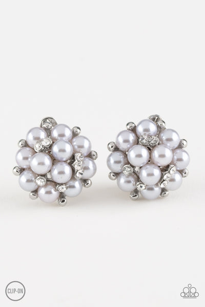Par Pearl - Silver Clip-On Earrings Paparazzi