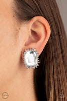 Insta Famous - White Clip On Earrings Paparazzi