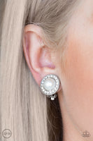 Definitely Dapper - White Clip-on Earrings Paparazzi