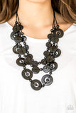 Catalina Coastin - Black Wooden Necklace Paparazzi