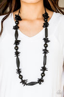 Cozumel Coast - Black Wooden Necklace Paparazzi