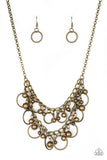 Warning Bells - Brass Necklace Paparazzi