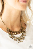 Warning Bells - Brass Necklace Paparazzi