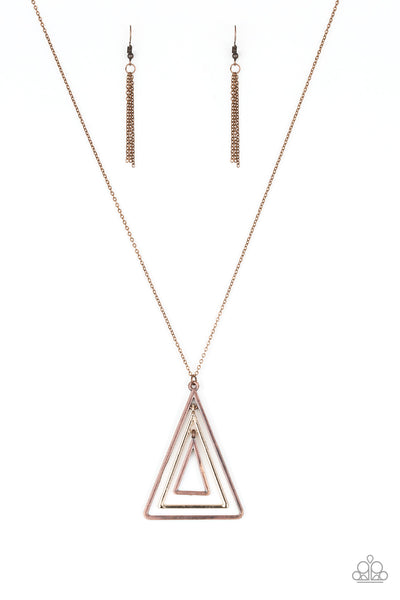 TRI Harder - Copper Necklace Paparazzi