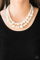 The More The Modest - Gold Pearl Necklace Paparazzi