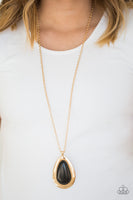 BADLAND To The Bone - Gold & Black Necklace Paparazzi