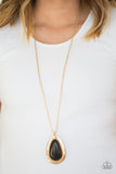 BADLAND To The Bone - Gold & Black Necklace Paparazzi