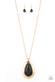 BADLAND To The Bone - Gold & Black Necklace Paparazzi