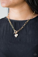 Princeton Princess - Gold Heart Necklace Paparazzi