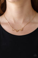 Another Love Story - Gold Heart Necklace Paparazzi