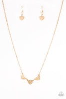 Another Love Story - Gold Heart Necklace Paparazzi