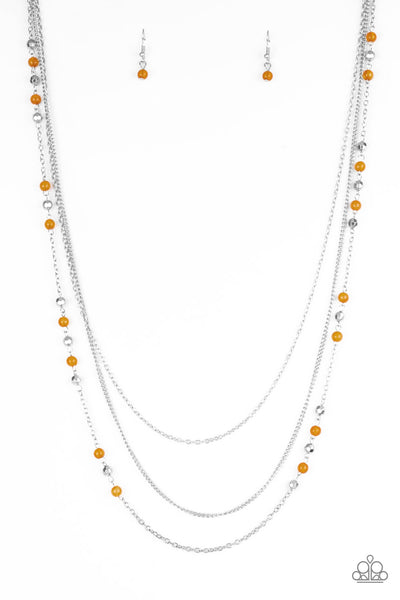 Colorful Cadence - Orange Necklace Paparazzi