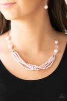 One-WOMAN Show - Pink Pearl Necklace Paparazzi