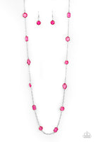 Glassy Glamorous - Pink Necklace Paparazzi