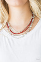 Intensely Industrial - Red Necklace Paparazzi