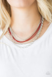 Intensely Industrial - Red Necklace Paparazzi