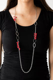Flirty Foxtrot - Red Necklace Paparazzi