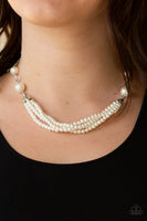 One-WOMAN Show - White Pearl Necklace Paparazzi