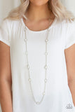 Glassy Glamorous - White Necklace Paparazzi