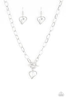 Princeton Princess - White Heart Necklace Paparazzi