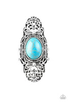 Ego Trippin - Blue Turquoise Ring Paparazzi