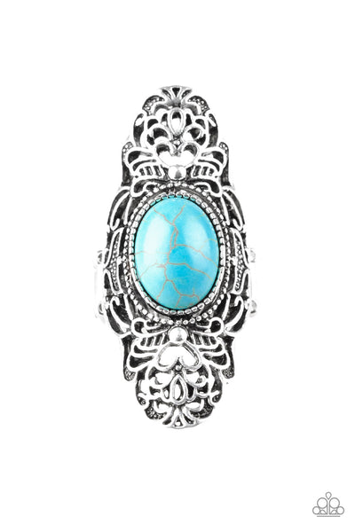 Ego Trippin - Blue Turquoise Ring Paparazzi