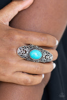Ego Trippin - Blue Turquoise Ring Paparazzi