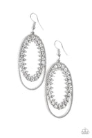 Marry Into Money - White Earrings Paparazzi