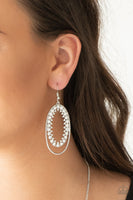 Marry Into Money - White Earrings Paparazzi