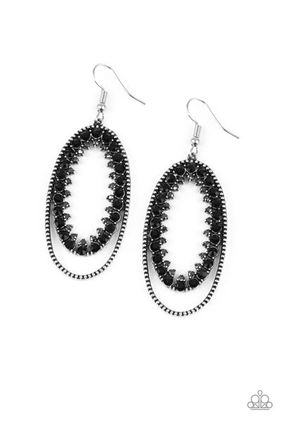 Marry Into Money - Black Earrings Paparazzi