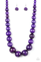 Effortlessly Everglades - Purple Wooden Necklace