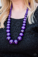 Effortlessly Everglades - Purple Wooden Necklace