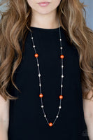 Eloquently Eloquent - Orange Necklace Paparazzi