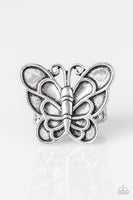 Sky High Butterfly - Silver Ring Paparazzi