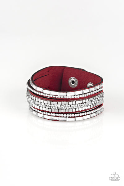 Rebel In Rhinestones - Red Urban Bracelet Paparazzi