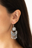 Mantra to Mantra - Silver Earring Paparazzi