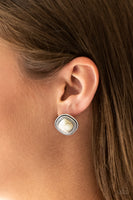 FRONTIER-Runner - White Earrings Paparazzi