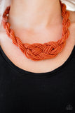 A Standing Ovation - Orange Seed Bead Necklace Paparazzi