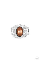 Glittering Go-Getter - Brown Ring Paparazzi