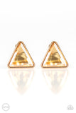 Timeless In Triangles - Gold Clip-On Earrings Paparazzi