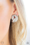 Definitely Date Night - White Clip-On Earrings Paparazzi