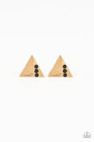 Pyramid Paradise - Black Post Earrings Paparazzi