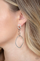 Twisted Trio - Silver Post Earring Paparazzi